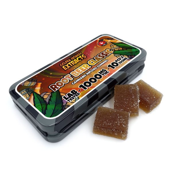 Golden Monkey Extracts – High Dose 1000mg THC Gummy – Root Beer Classic