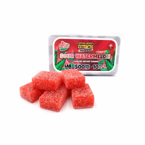 Golden Monkey Extracts – High Dose 500mg THC Gummy – Sour Watermelon