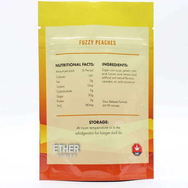 Ether Edibles  Fuzzy Peaches 180mg - Image 2