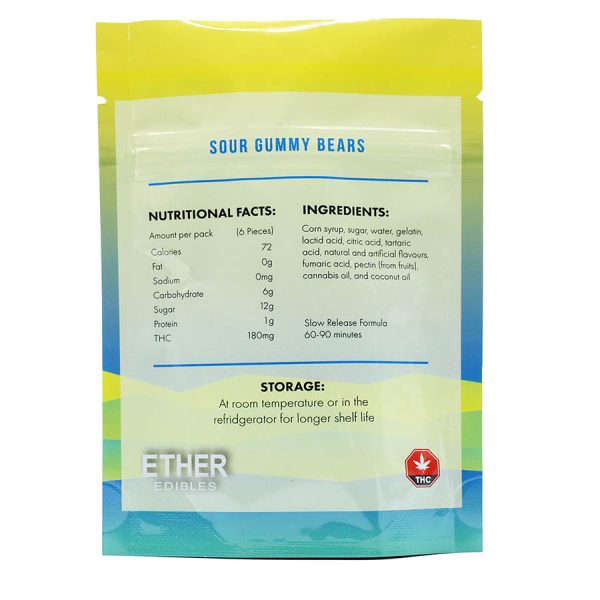Ether Edibles Sour Gummy Bears 180mg - Image 2