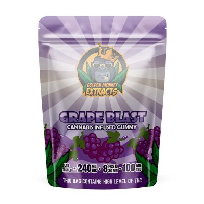 Golden Monkey Extracts – Grape Blast Gummies 240mg THC/CBD