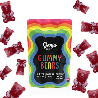 Ganja - Gummy Bears 150mg THC - Black Cherry