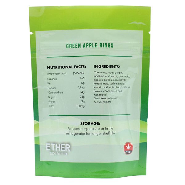 Ether Edibles  Green Apple Rings 180mg - Image 2
