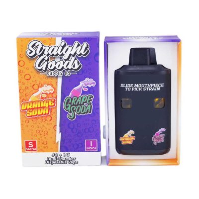 Straight Goods Supply Co. – Dual Chamber Disposable Vape (3+3 Grams) - Orange Soda + Grape Soda