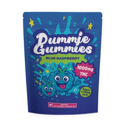 Dummie Gummies – Blue Raspberry 1000mg THC Gummies