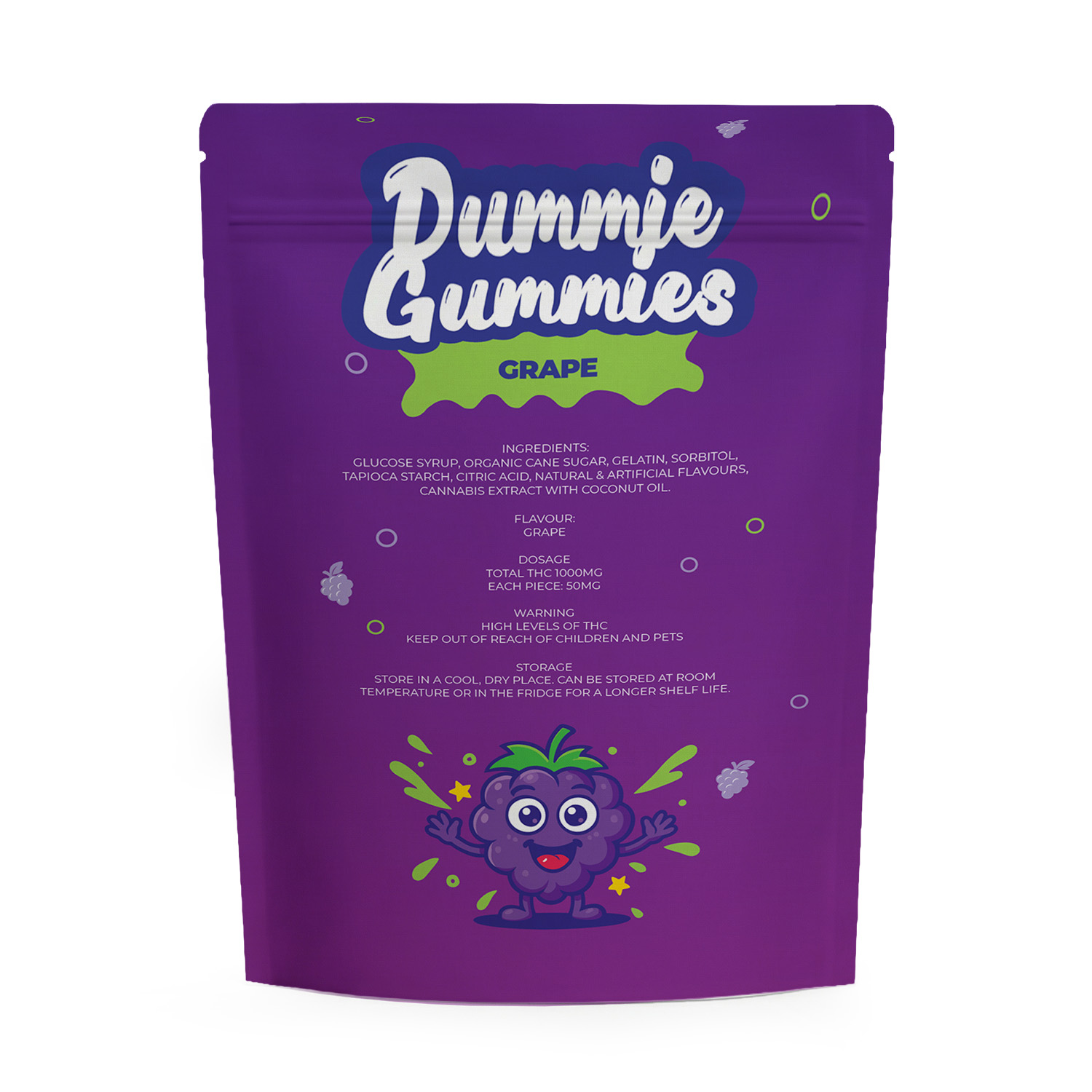 Dummie Gummies – Grape 1000mg THC Gummies - Image 2